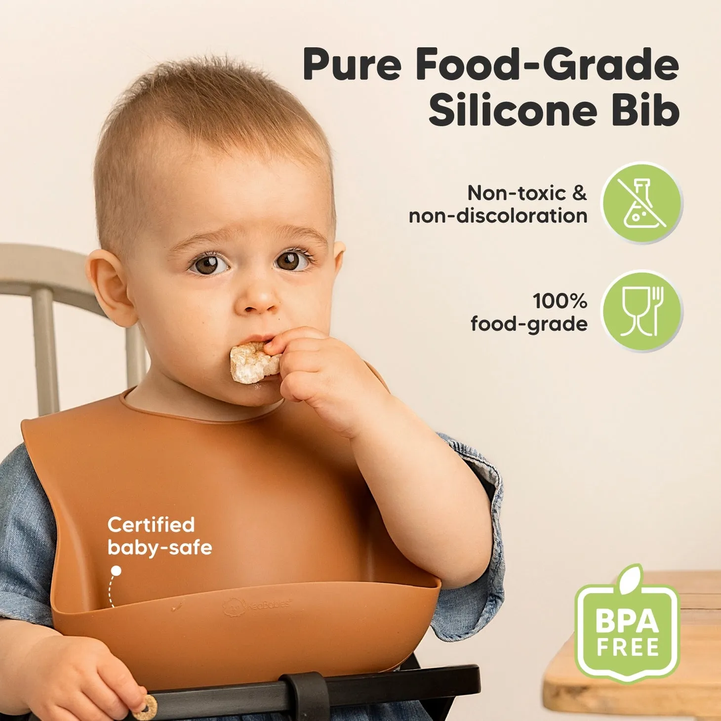 2-Pack Prep Silicone Bibs (Terracotta)