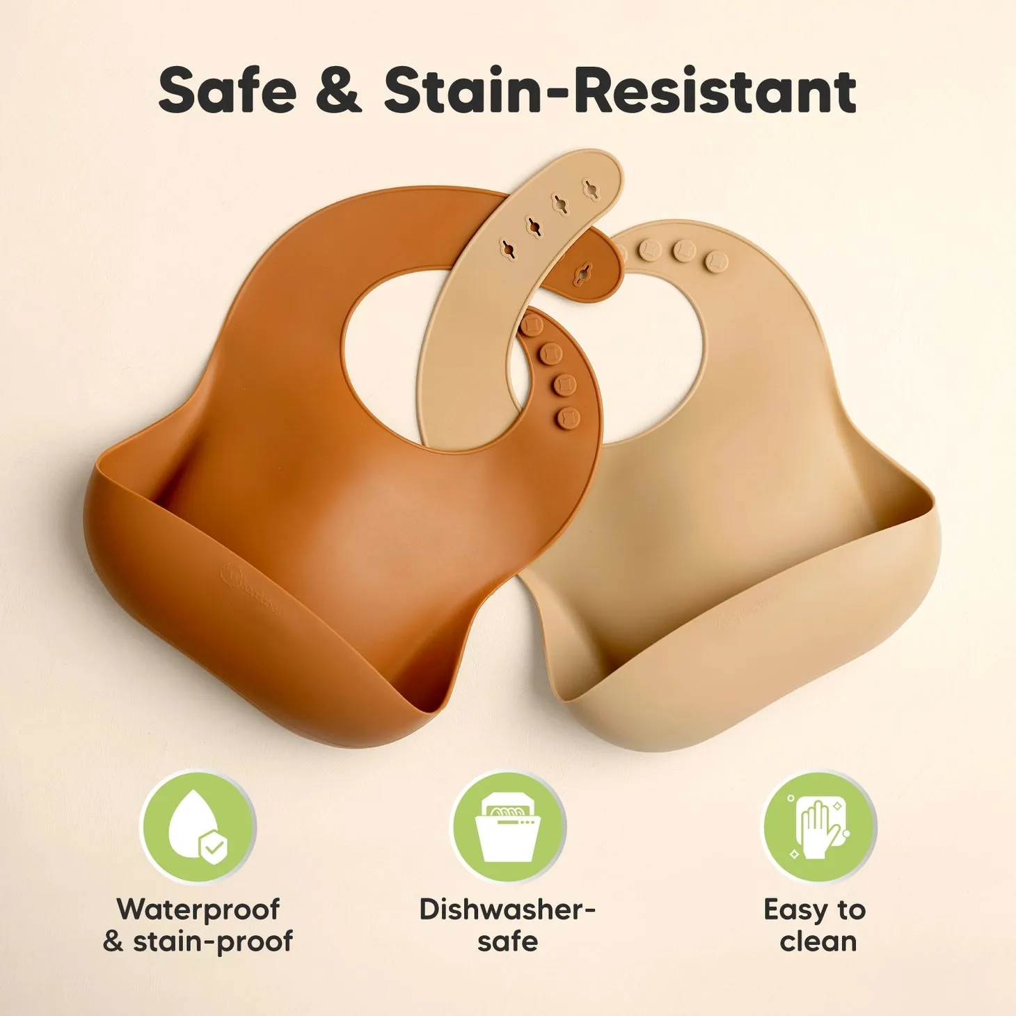 2-Pack Prep Silicone Bibs (Terracotta)