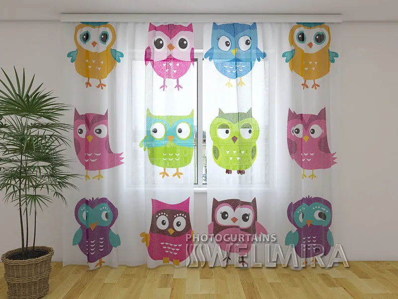 3D Curtain Lovely Owl