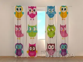 3D Curtain Lovely Owl