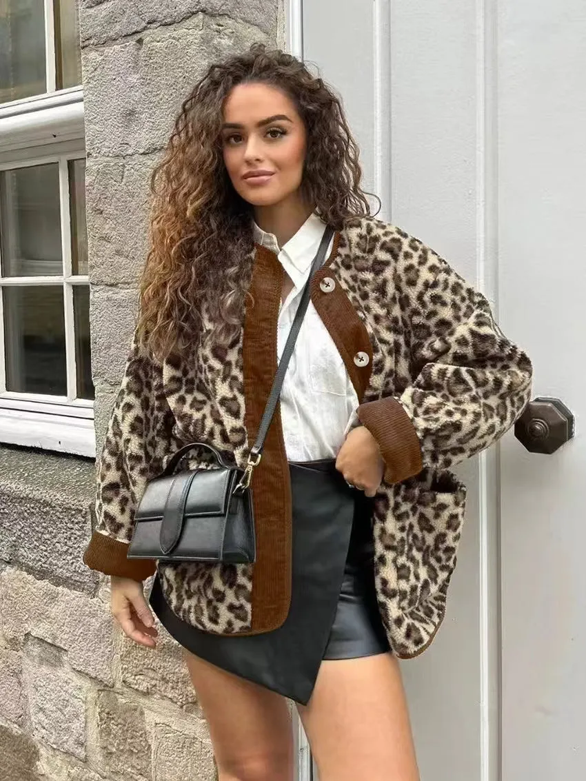 Abigail Leopard Bouclé Jacket