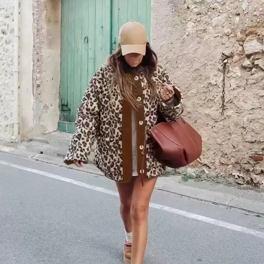 Abigail Leopard Bouclé Jacket