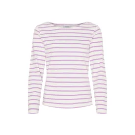 Antibes Striped Long Sleeve Tee - Pearl/Violet