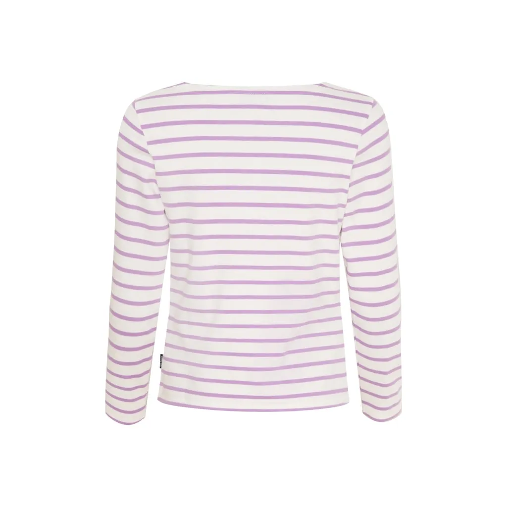 Antibes Striped Long Sleeve Tee - Pearl/Violet