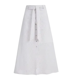 Aria Midi Broderie Skirt