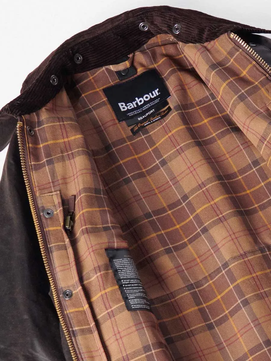 BARBOUR Beaufort Wax Jacket - Mens - Rustic