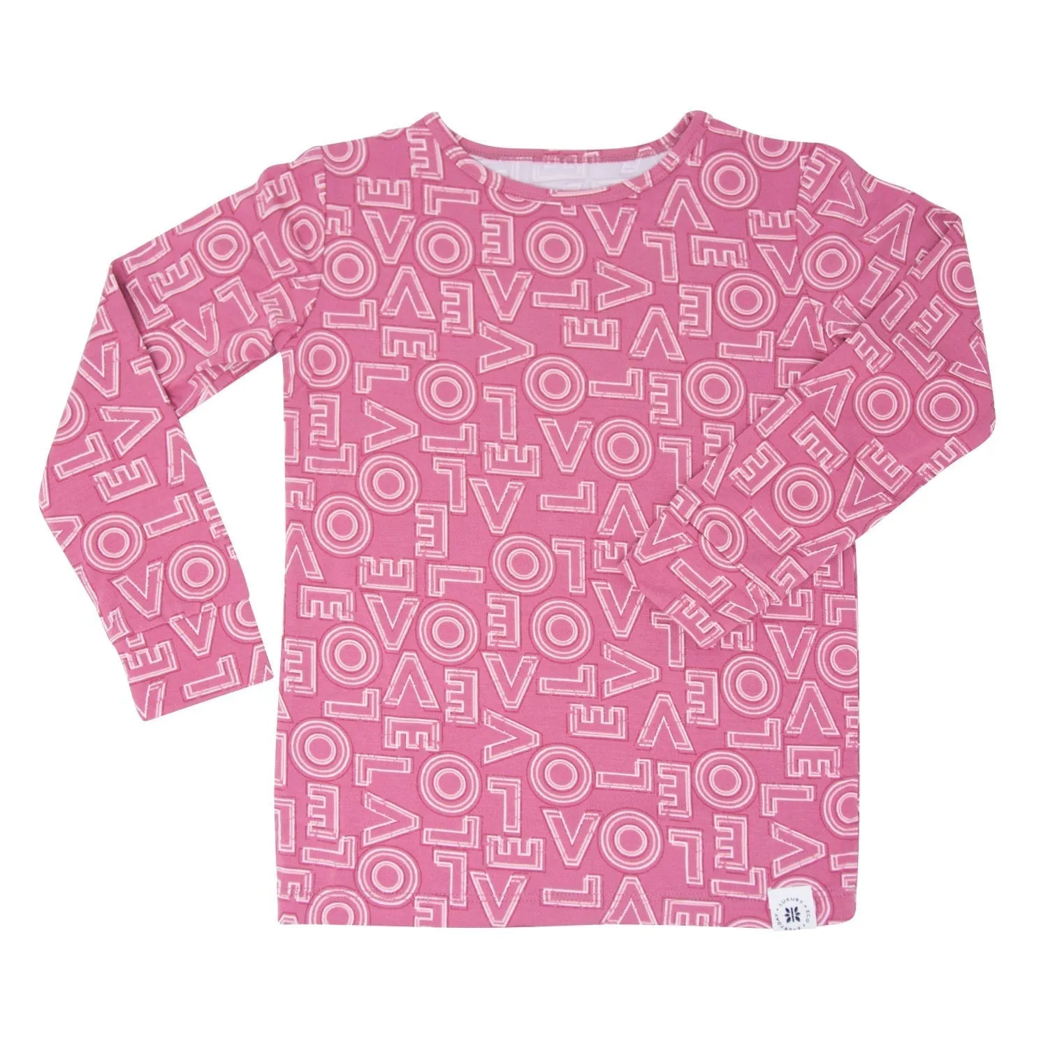 Big Kid Pajama - All You Need Is Love French Rose