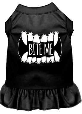 Bite Me Screen Print Dog Dress Black Lg (14)