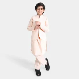 Boys Cotton Slub 3 Piece Suit-Sc. Shell