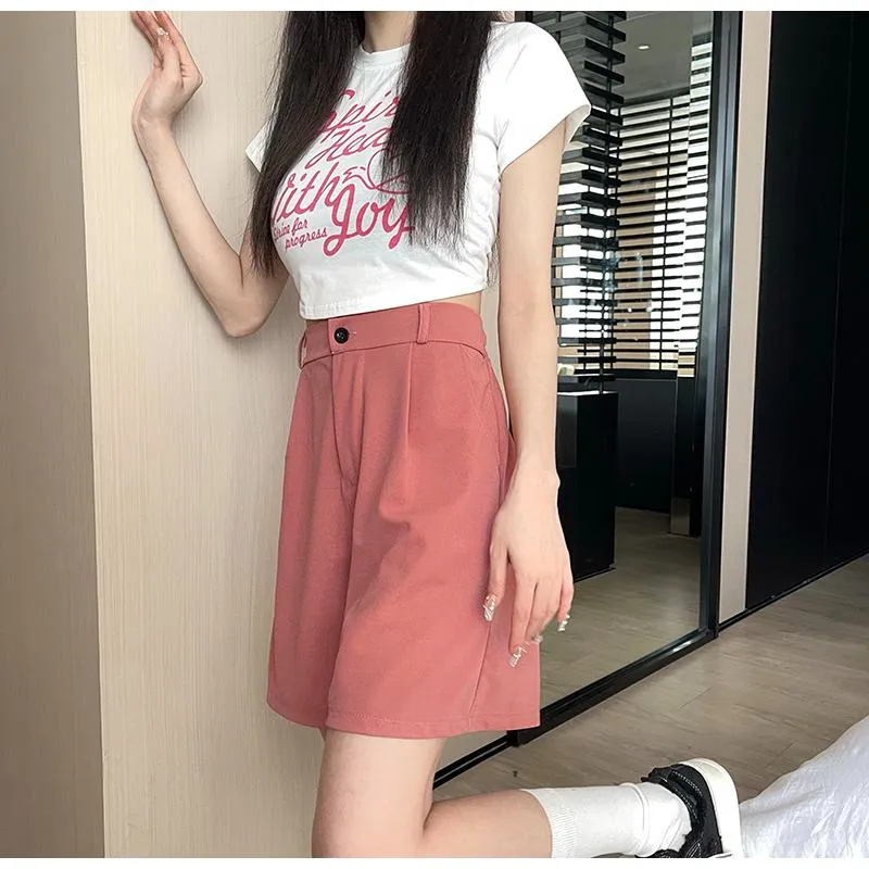 Casual High-Waisted Loose Fit Shorts