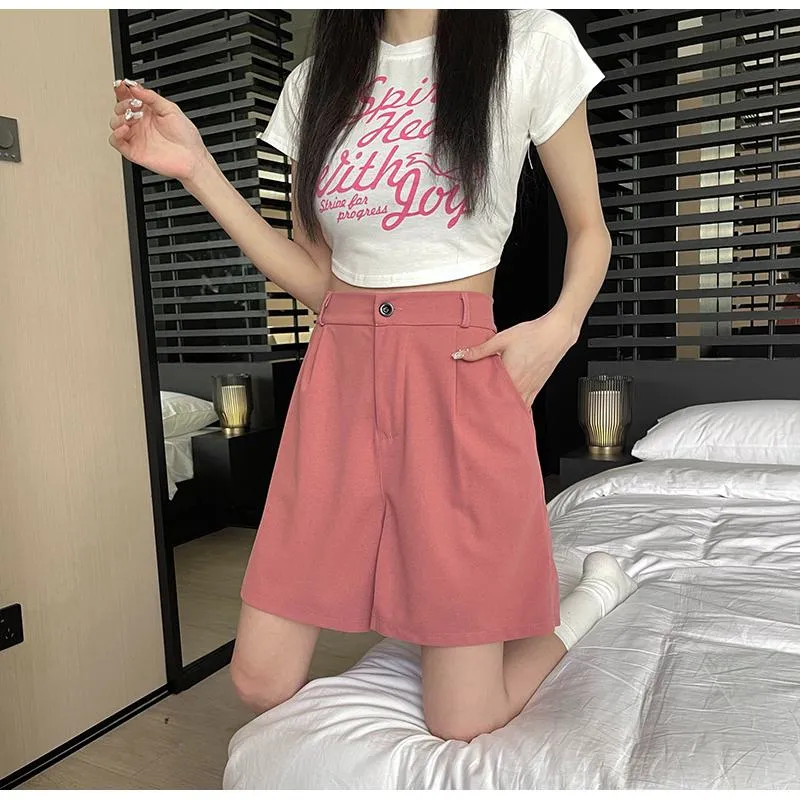 Casual High-Waisted Loose Fit Shorts