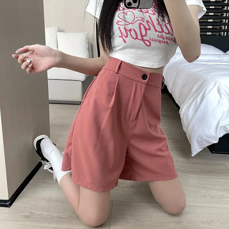 Casual High-Waisted Loose Fit Shorts