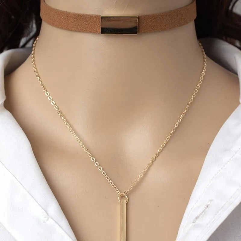 Chain Choker Necklace For Women Strip Rope Choker