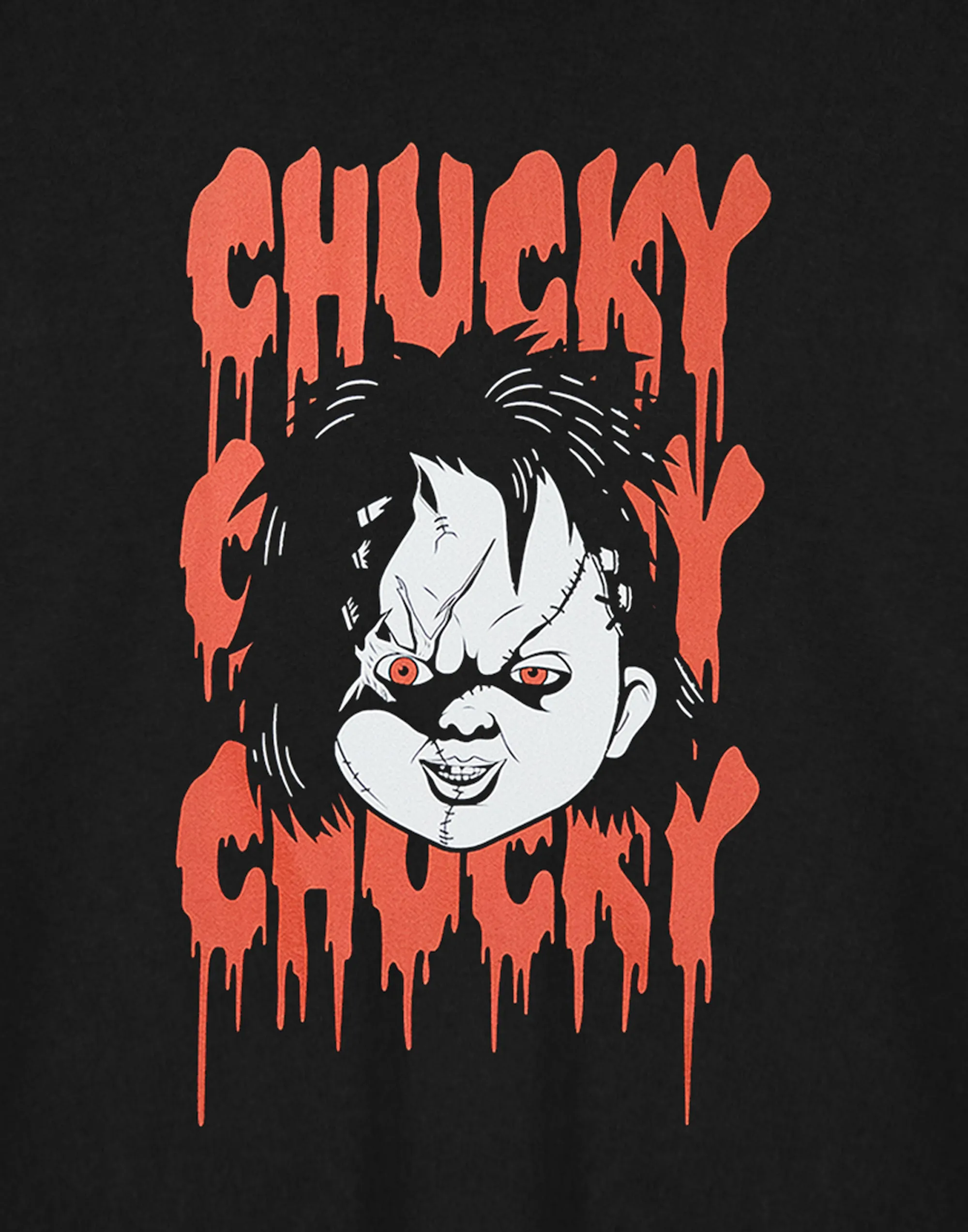 Chucky x3 Womens Black Cropped Short Sleeved T-Shirt