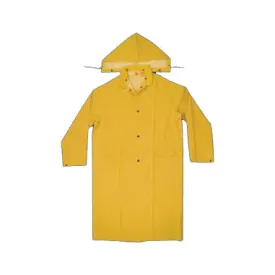 CLC CLIMATE GEAR Series R105L Protective Coat, L, PVC, Yellow, Detachable Collar, Snap Front Closure