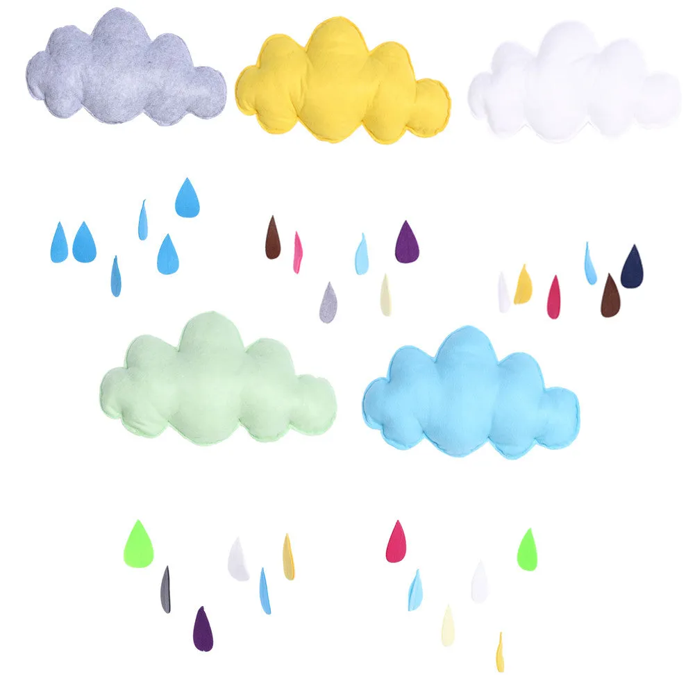 Clouds And Raindrop Stickers For Kids Baby Room 38x22cm