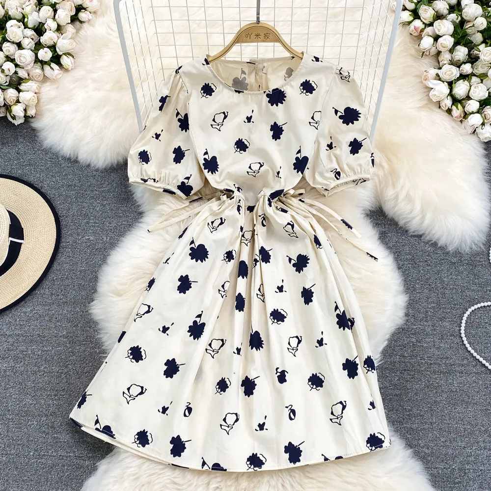 Cute A line print dress fashion girl dress   S417