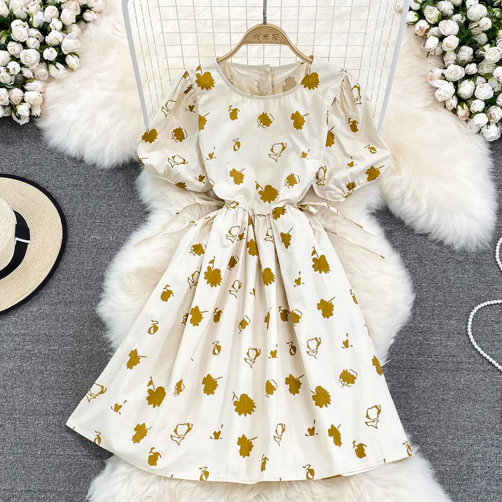 Cute A line print dress fashion girl dress   S417