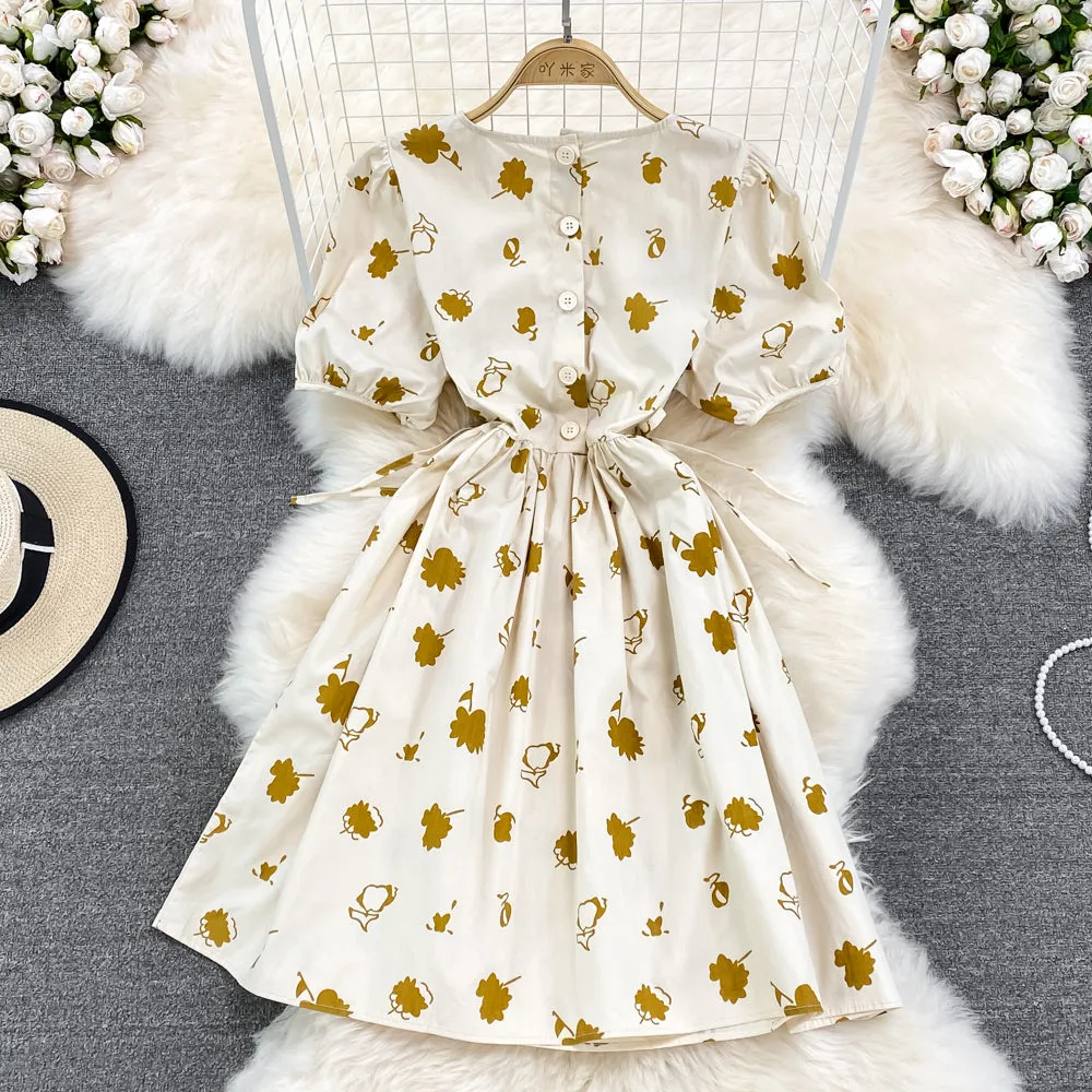 Cute A line print dress fashion girl dress   S417