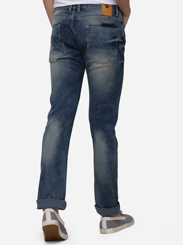 Dark Blue Slim Fit Solid Jeans | JadeBlue