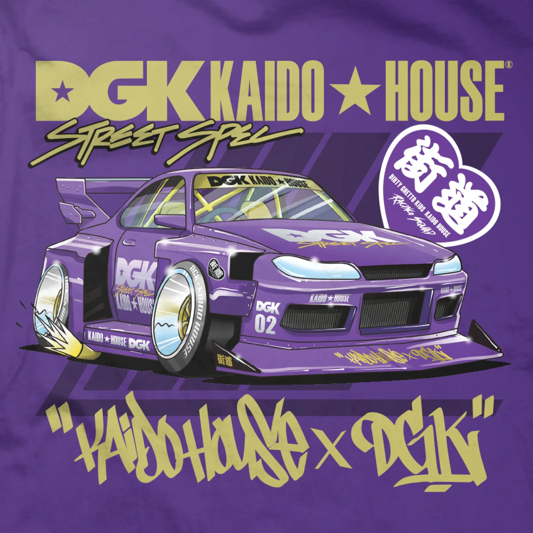 DGK x Kaido House Roulette Racer T-Shirt - Purple