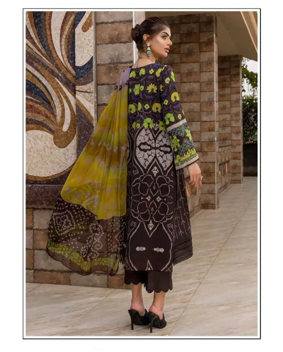 Embroidered Black Pakistani Cotton Salwar Suits Set