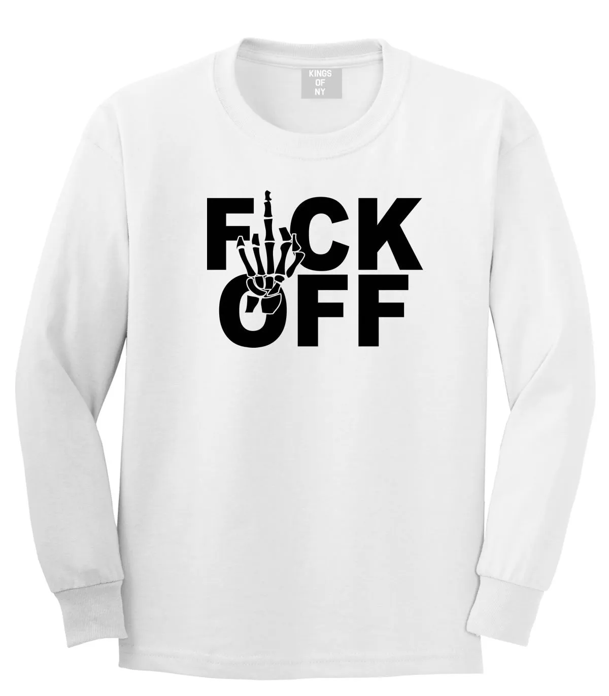 FCK OFF Skeleton Hand Boys Kids Long Sleeve T-Shirt