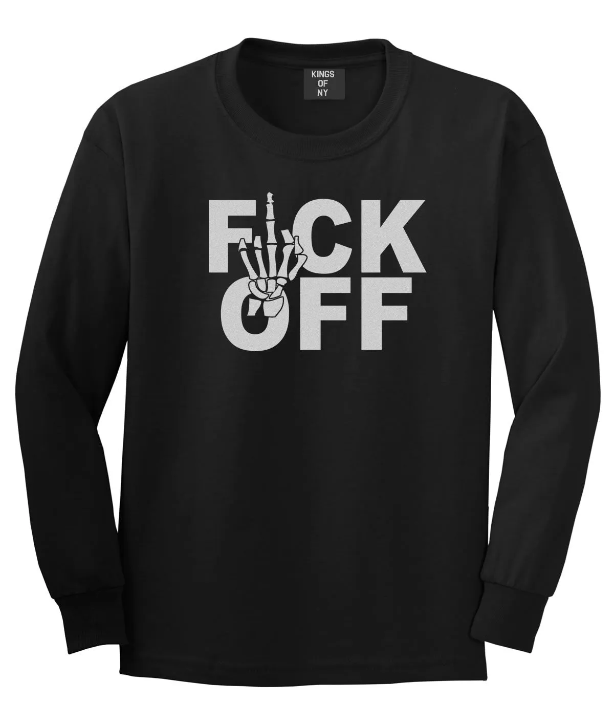 FCK OFF Skeleton Hand Boys Kids Long Sleeve T-Shirt