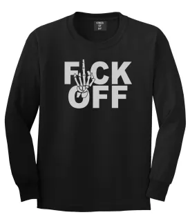 FCK OFF Skeleton Hand Boys Kids Long Sleeve T-Shirt