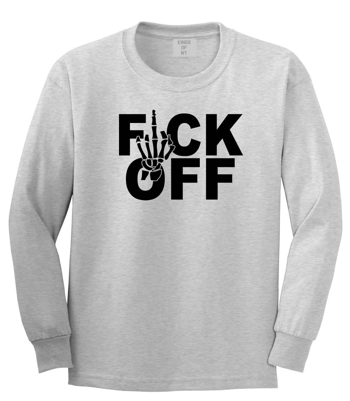 FCK OFF Skeleton Hand Boys Kids Long Sleeve T-Shirt