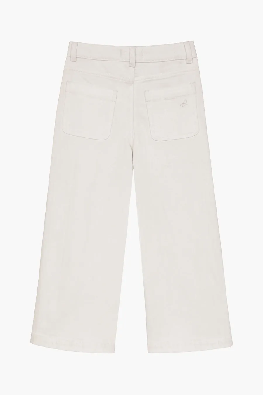 Girls Jeans DL1961 Lily Crop Wide Leg White Tide