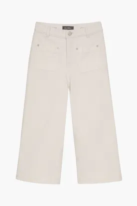 Girls Jeans DL1961 Lily Crop Wide Leg White Tide