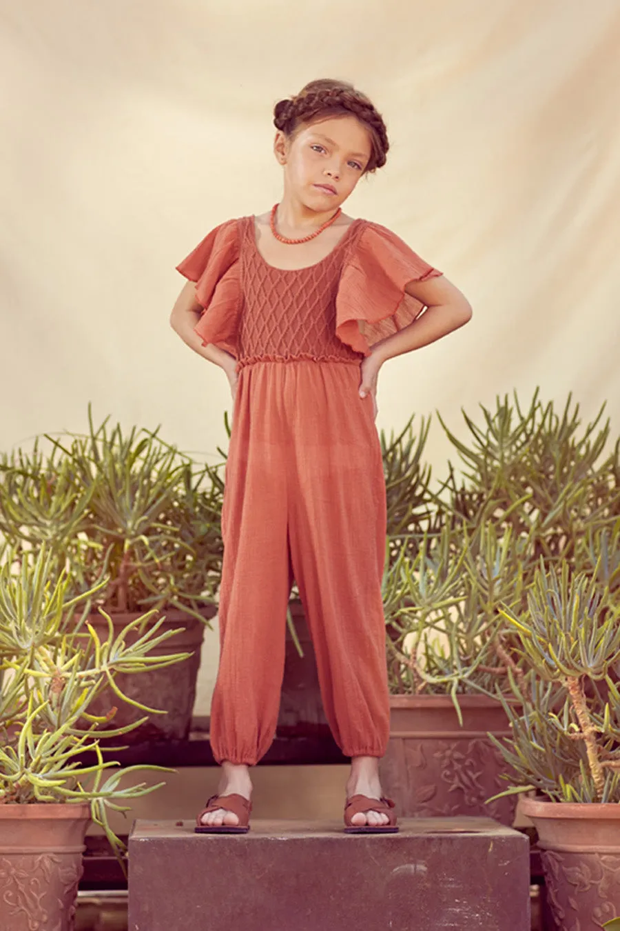 Girls Jumpsuit Coco au Lait Carnelian Butterfly