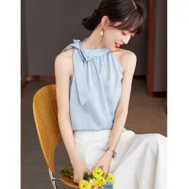 Halter Neck Sleeveless Niche Blouse