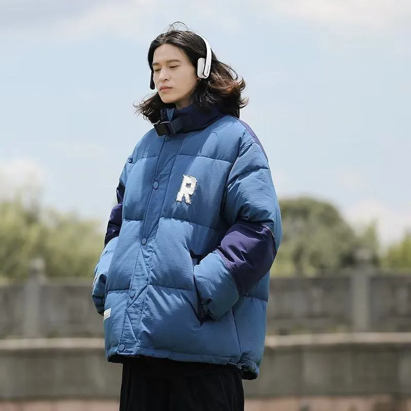 Harajuku Stand-Up Collar Thickened Zipper Puffer Jacket