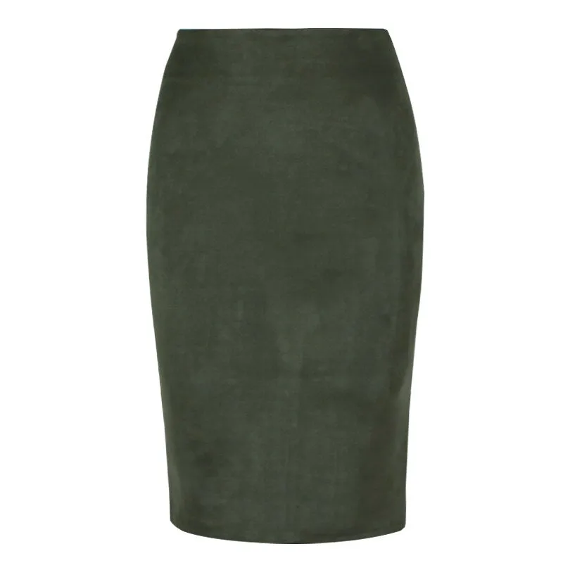 High Waist Bodycon Faux Leather Skirt For Women