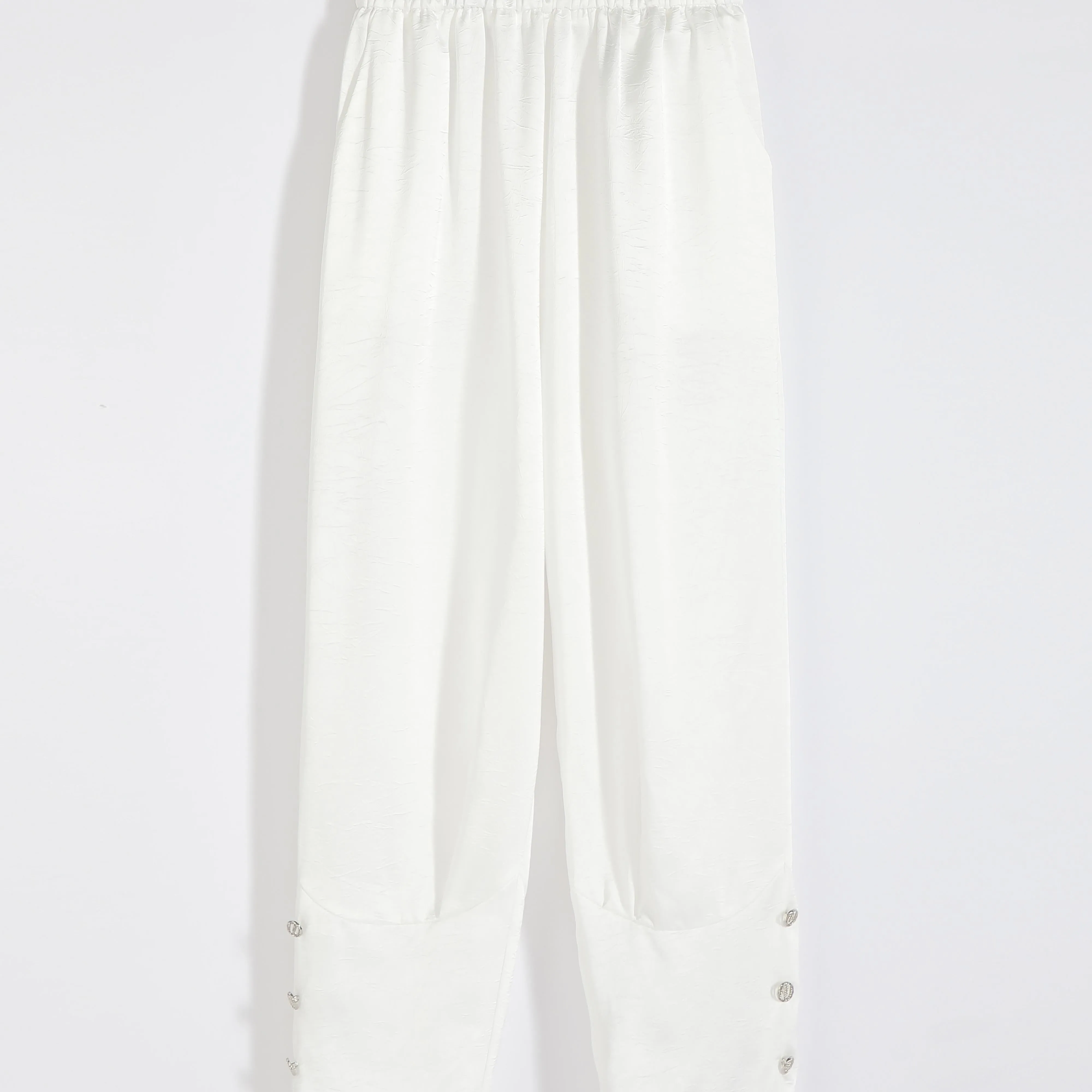 High-Waisted Silky Acetic Acid Sun Protection Draping Pants