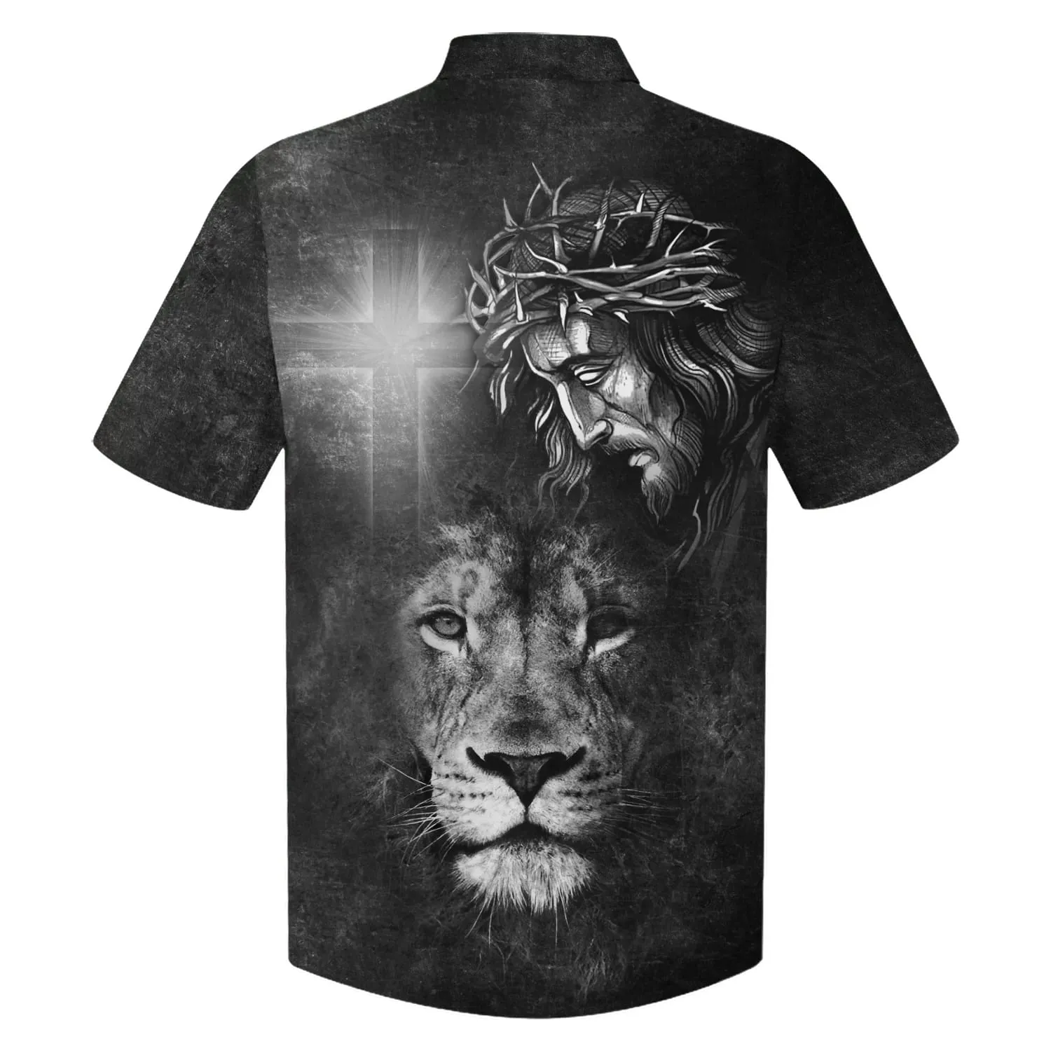 Jesus And Lion Hawaiian Shirts - Christian Hawaiian Shirt - Hawaiian Shirts For Men