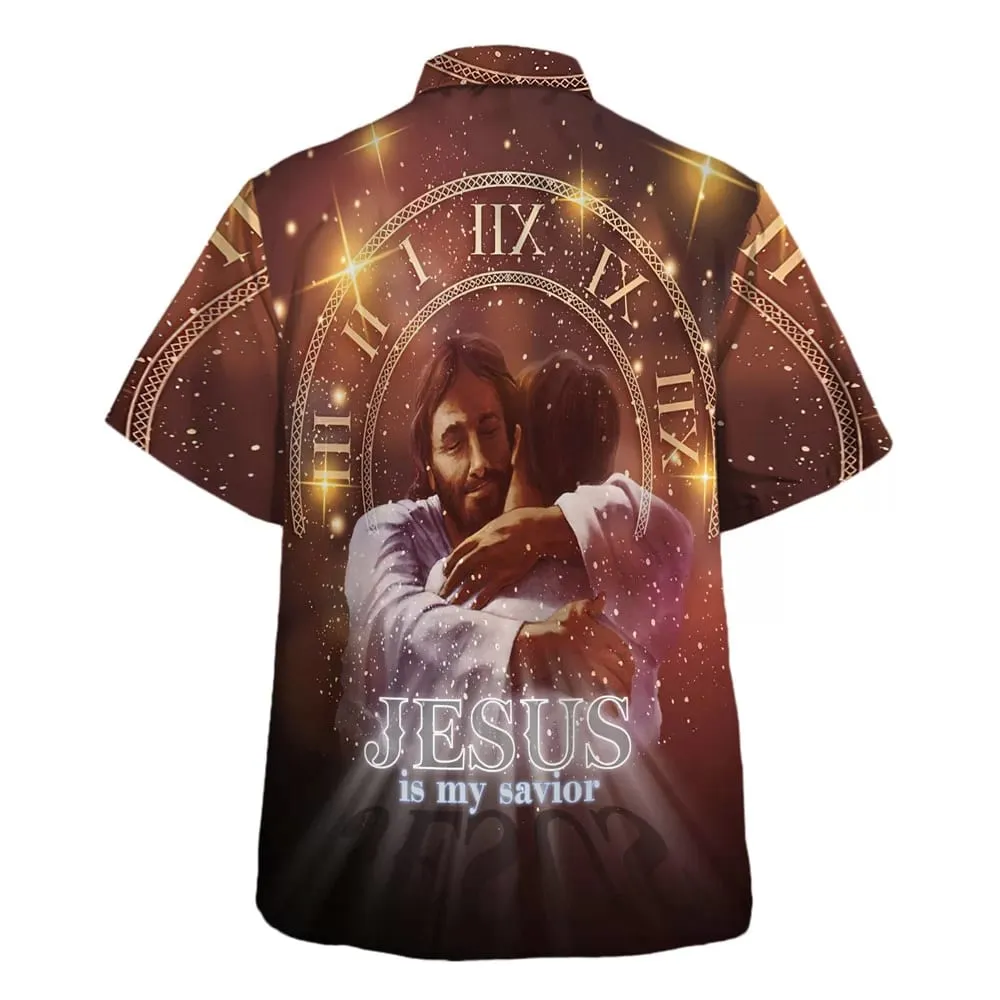 Jesus Is My Savior Hawaiian Shirt - Man Hugging Jesus Hawaiian Shirts For Men & Women - Christian Hawaiian Shirt - Hawaiian Summer Shirts