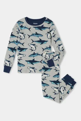 Kids Pajamas Hatley Swimming Sharks Organic Cotton