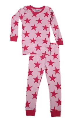 Kids Pajamas - Large Pink Stars