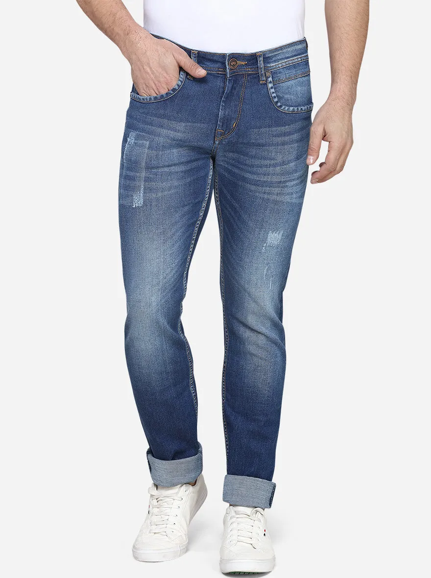 Light Blue Washed Slim Fit Jeans | JadeBlue