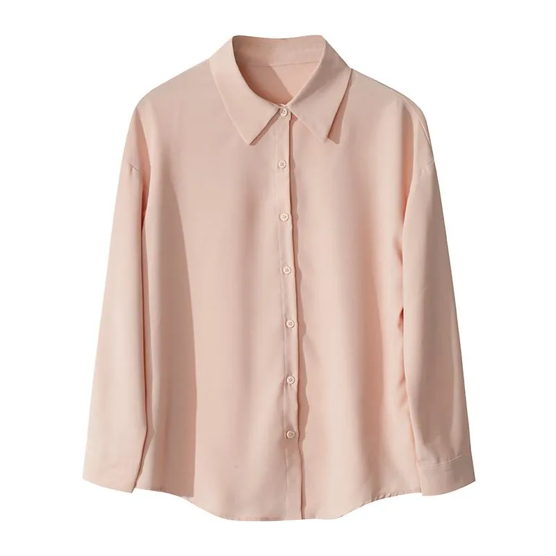 Long Sleeve Chic Daily Casual Pink Versatile Shirt