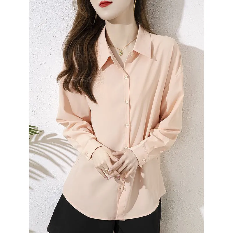 Long Sleeve Chic Daily Casual Pink Versatile Shirt