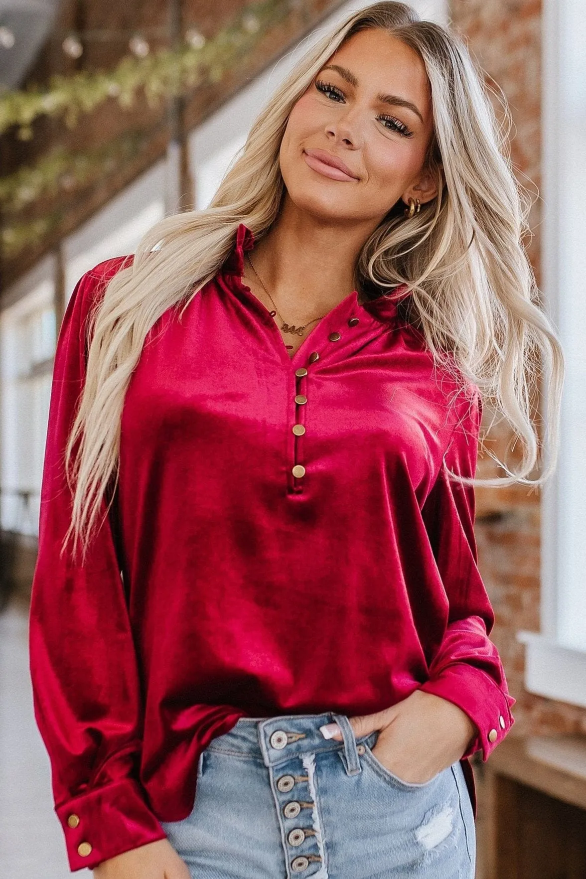 Marjorie Long Sleeve Velvet Blouse | S-2XL | PRE ORDER