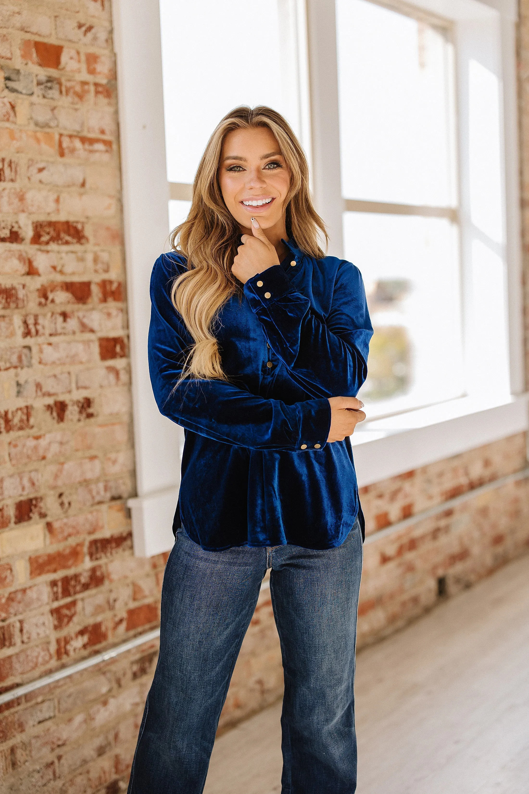 Marjorie Long Sleeve Velvet Blouse | S-2XL | PRE ORDER