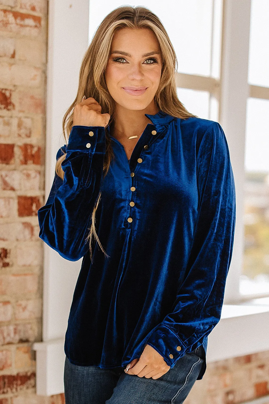 Marjorie Long Sleeve Velvet Blouse | S-2XL | PRE ORDER