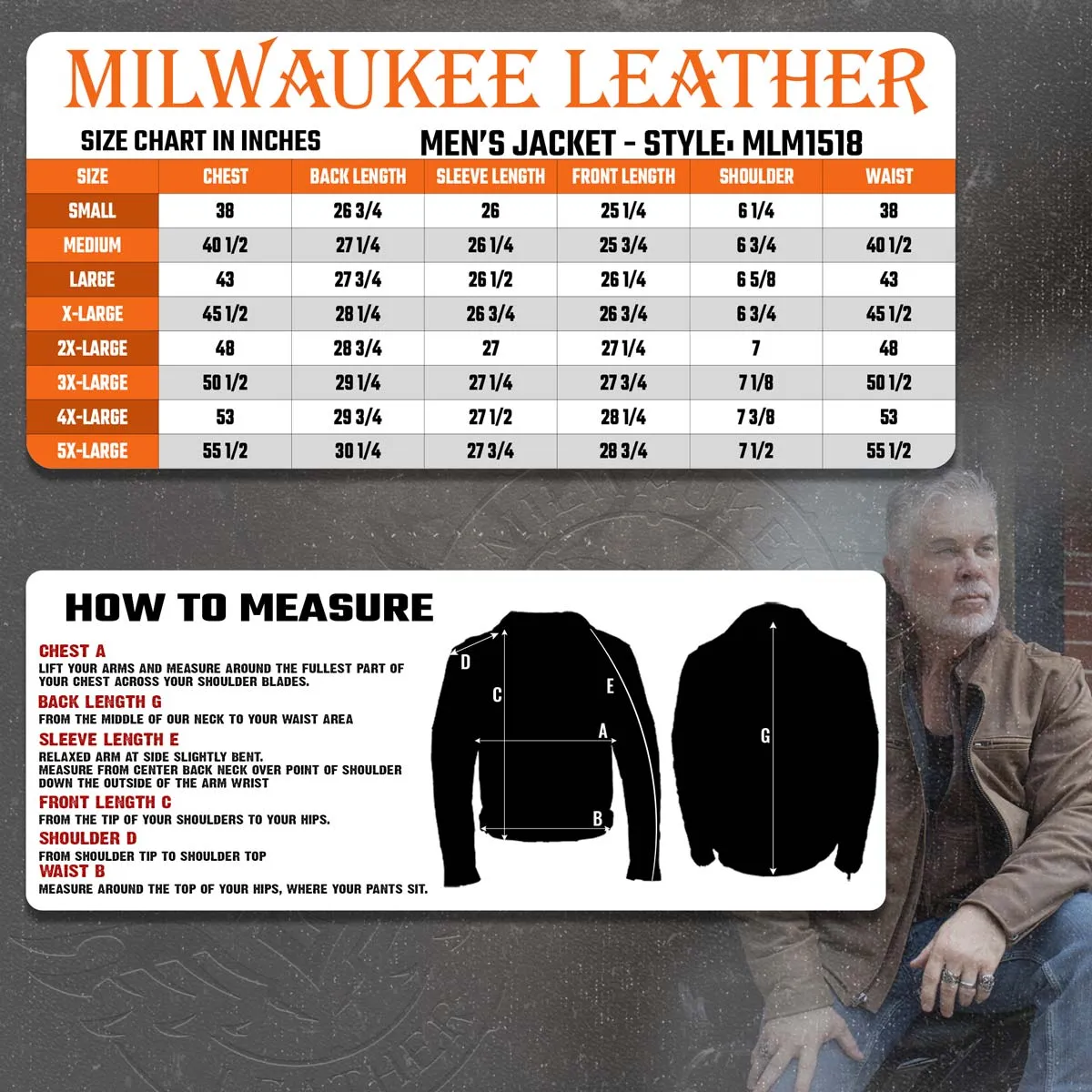 Milwaukee Leather MLM1518 Men's 'Scoundrel' Vintage Crazy Horse Brown Leather Jacket w/ Removable Hoodie