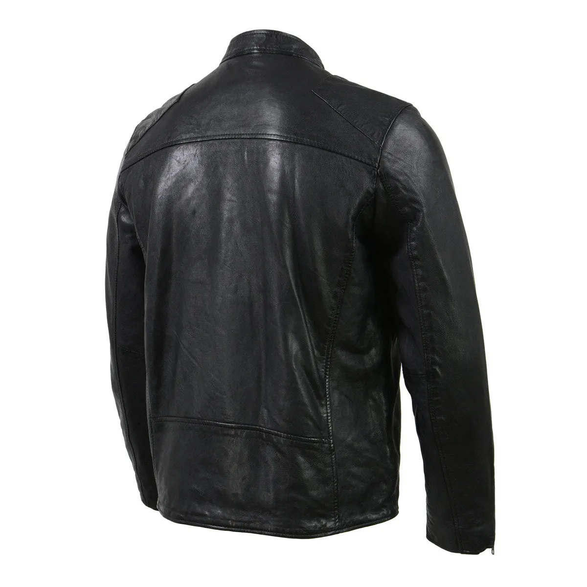 Milwaukee Leather Vintage SFM1803 Men's Black Leather Moto Style Fashion Jacket