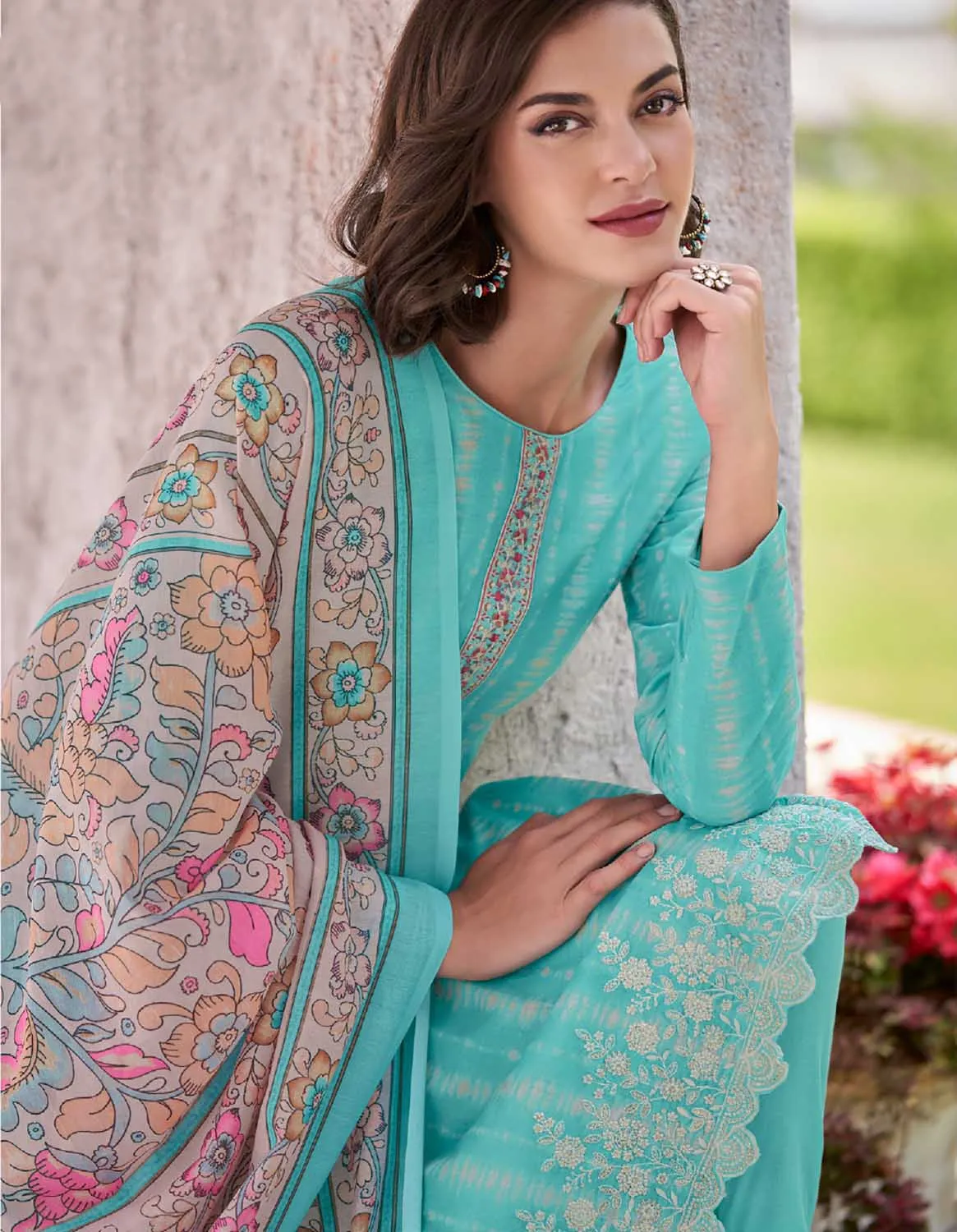 Mumtaz Arts Cotton Unstitched Women Suit Fabric with Dupatta